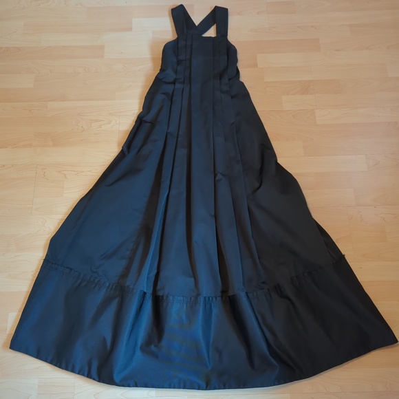 BCBGMaxAzria Long Black Sleeveless Full Maxi Dress Gown Back Bow - Picture 8 of 14